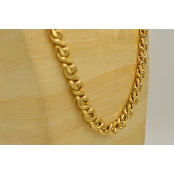 Givenchy Vintage Heavy Necklace Gold Cuban Chain 24" Chunky Signed 1980s BinM - Picture 7 of 12